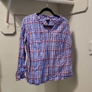 Talbots Blue and Red Plaid Women's Top